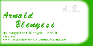 arnold blenyesi business card